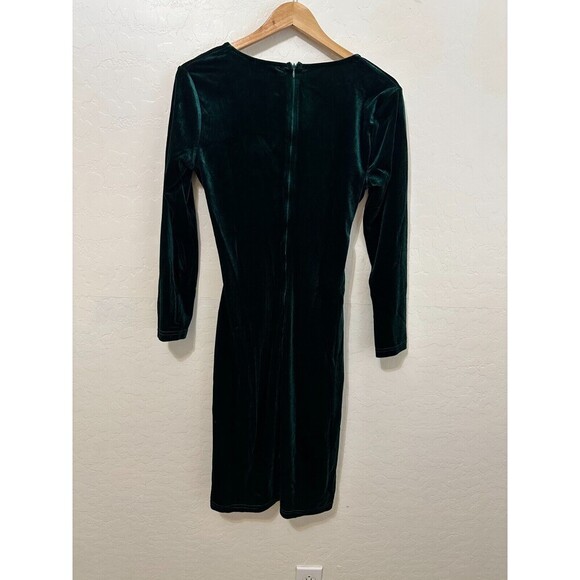 Womans Velvet Emerald Green Mini Dress Size L Whimsigoth Vampire Event Prom Gala - Picture 10 of 13
